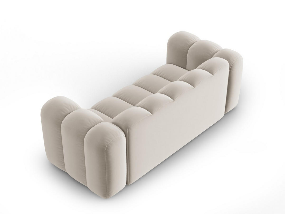 SOFA Lupine aus Samt beige 2 Sitzplätze - Beige, Textil (200/70/95cm) - Micadoni