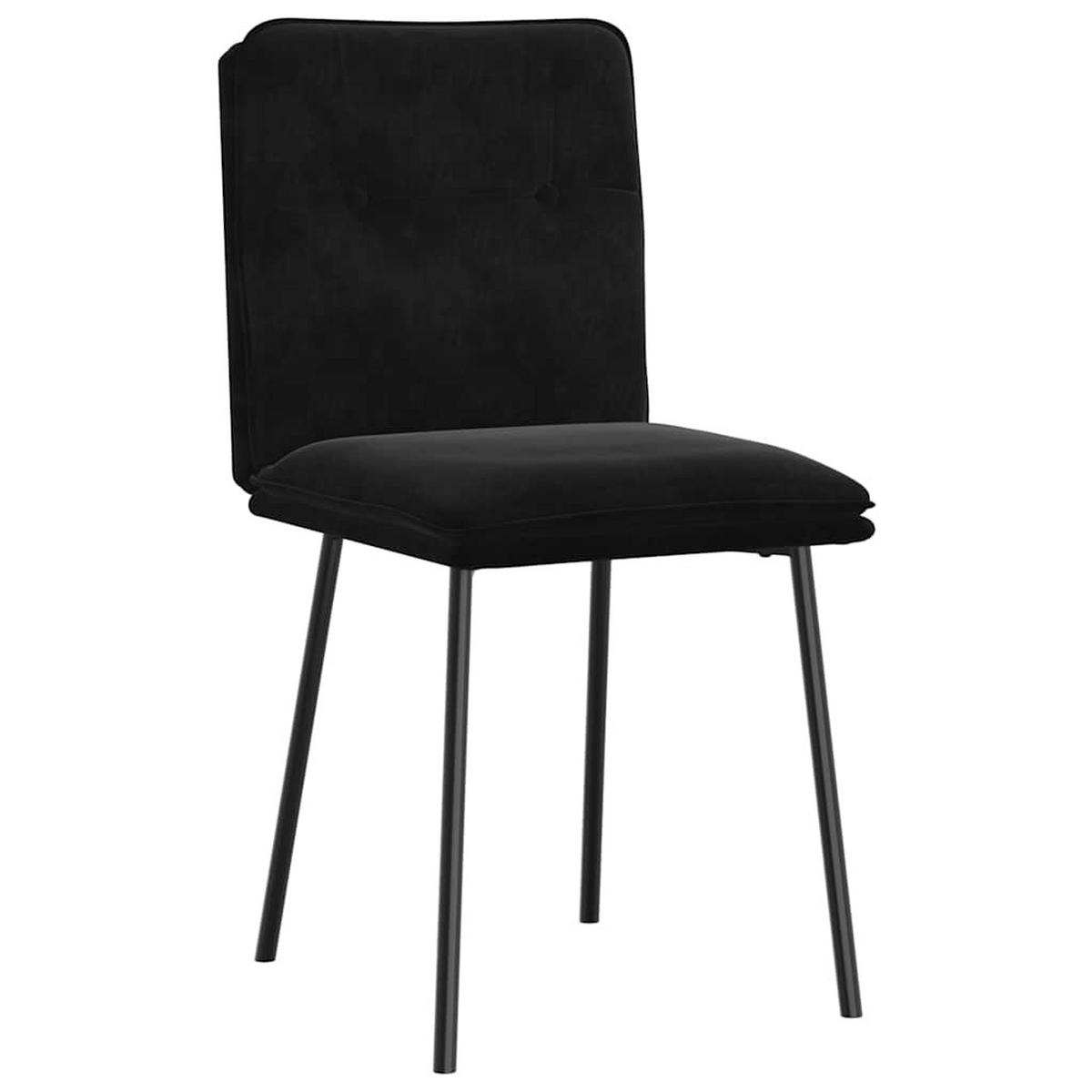 ESSZIMMERSTÜHLE 2 Stk. Schwarz Samt 45*54*83cm - Schwarz, Metall (45/83/54cm) - ZMH