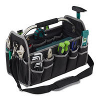 WERKZEUGTASCHE - Schwarz, Textil/Metall (42/30/23cm) - Relaxdays