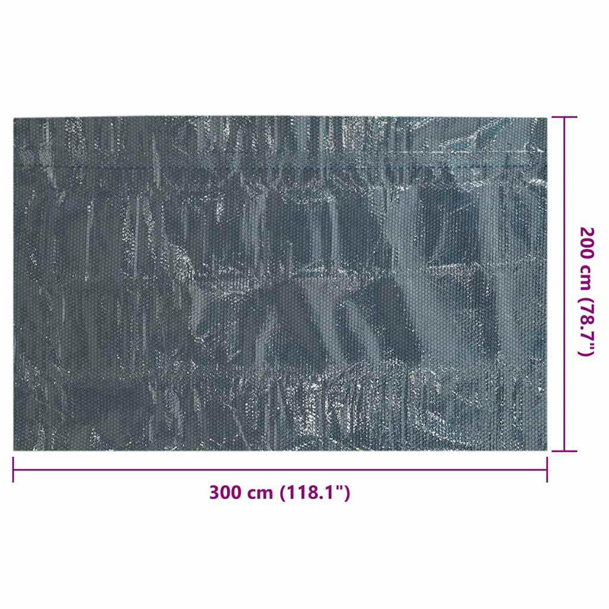 TREIBENDE Pool-Solarplane Pe 300/200 Cm Schwarz Und Blau - Schwarz, Kunststoff (200/300cm) - vidaXL