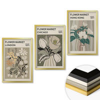 WANDBILDER 3er Set - 40x60 cm Goldrahmen - Blumenmessen London Chicago Hongkong - Goldfarben, Kunststoff (40/60cm) - ArtPrintCave