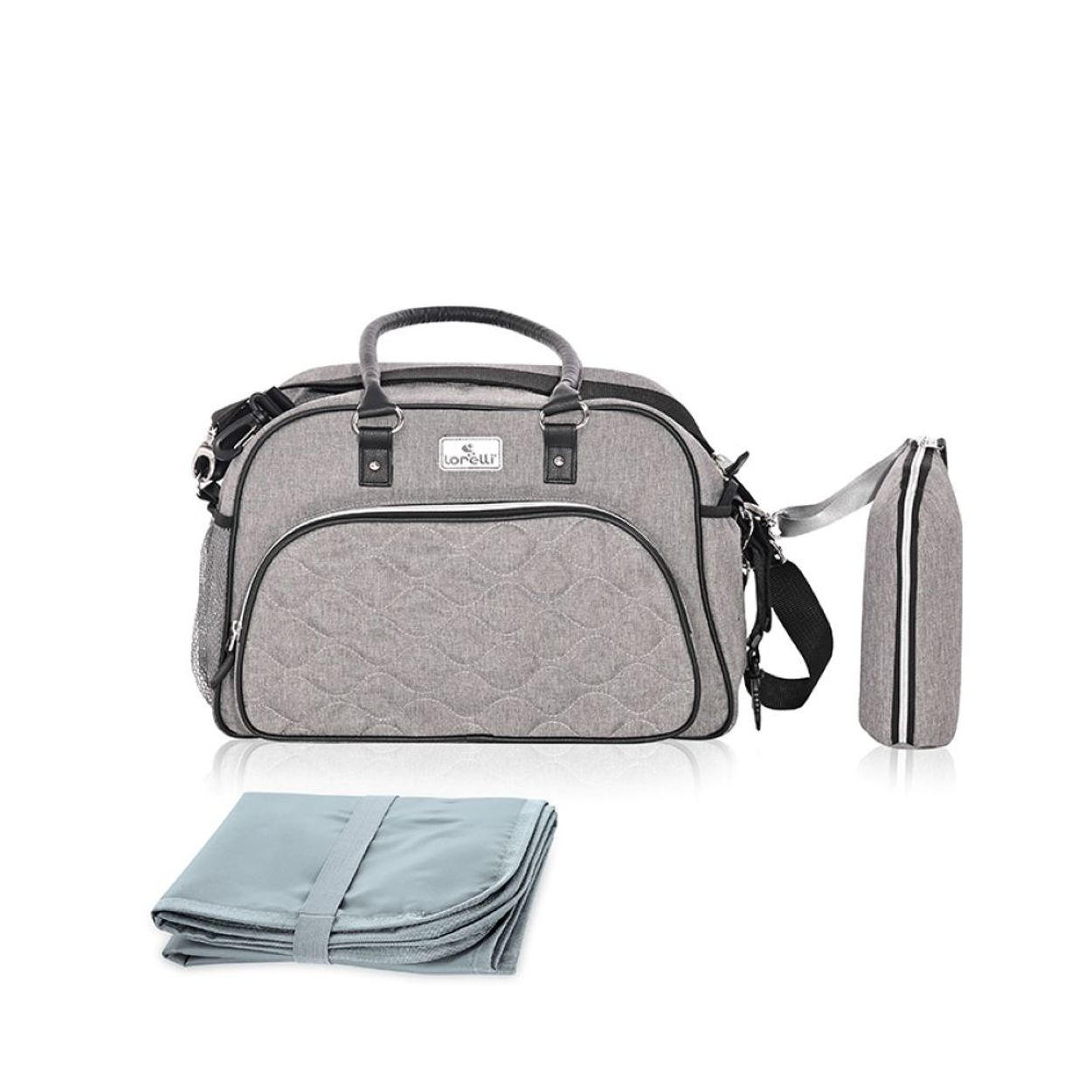 WICKELTASCHE Viola grau wasserabweisend, Wickelunterlage, Seitentaschen, Reißverschluss - Grau, Textil (19/48/40cm) - Lorelli