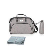 WICKELTASCHE Viola grau wasserabweisend, Wickelunterlage, Seitentaschen, Reißverschluss - Grau, Textil (19/48/40cm) - Lorelli