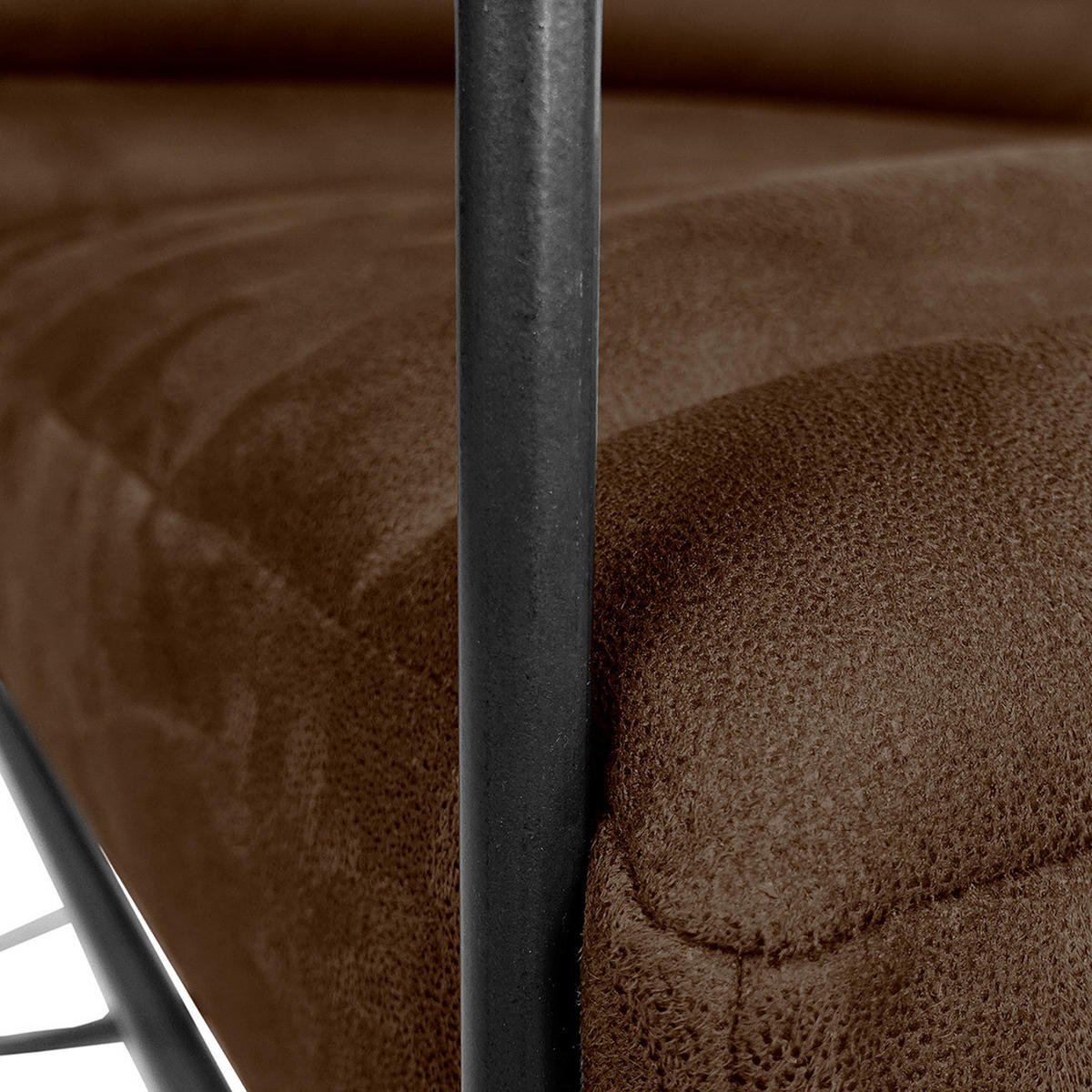 SESSEL - Antiklederlook - Braun, Textil/Metall (63/81/78cm) - home24