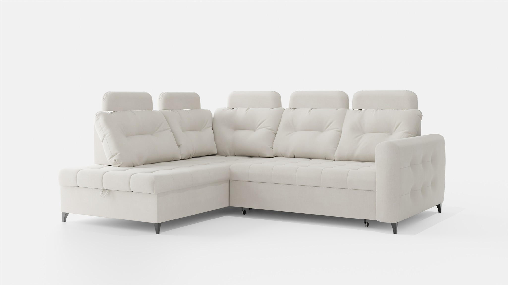 ECKSOFA Wendie - Beige, Holzwerkstoff/Textil (200/250cm) - Fun Möbel