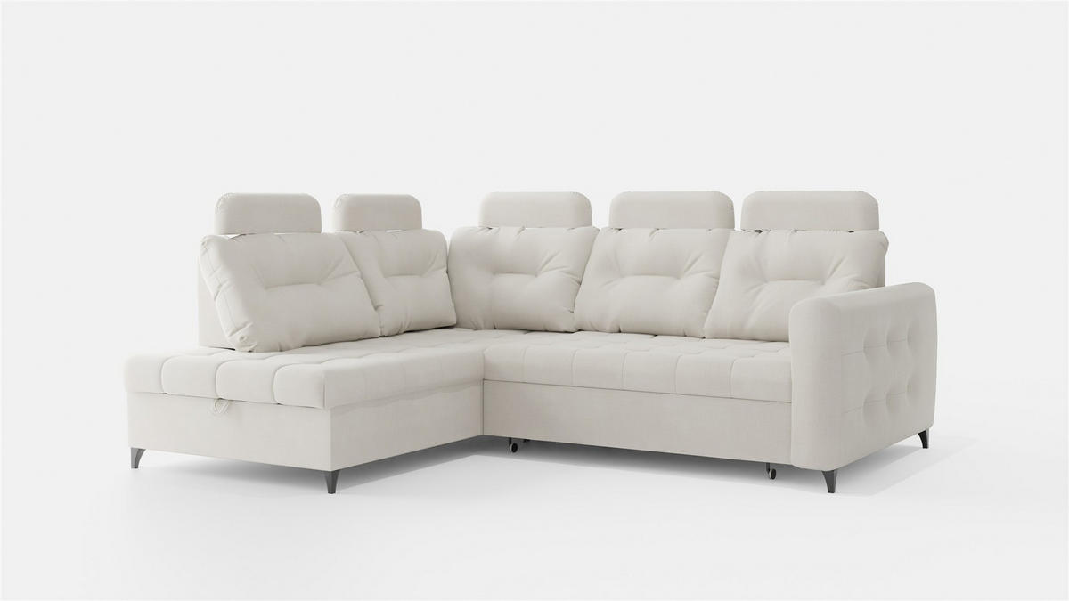 ECKSOFA Wendie - Beige, Holzwerkstoff/Textil (200/250cm) - Fun Möbel