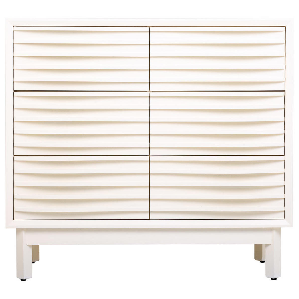 KOMMODE mit 6 Schubladen 90x40x92 cm - Weiß, Holz (100/92/40cm) - Wanderlust