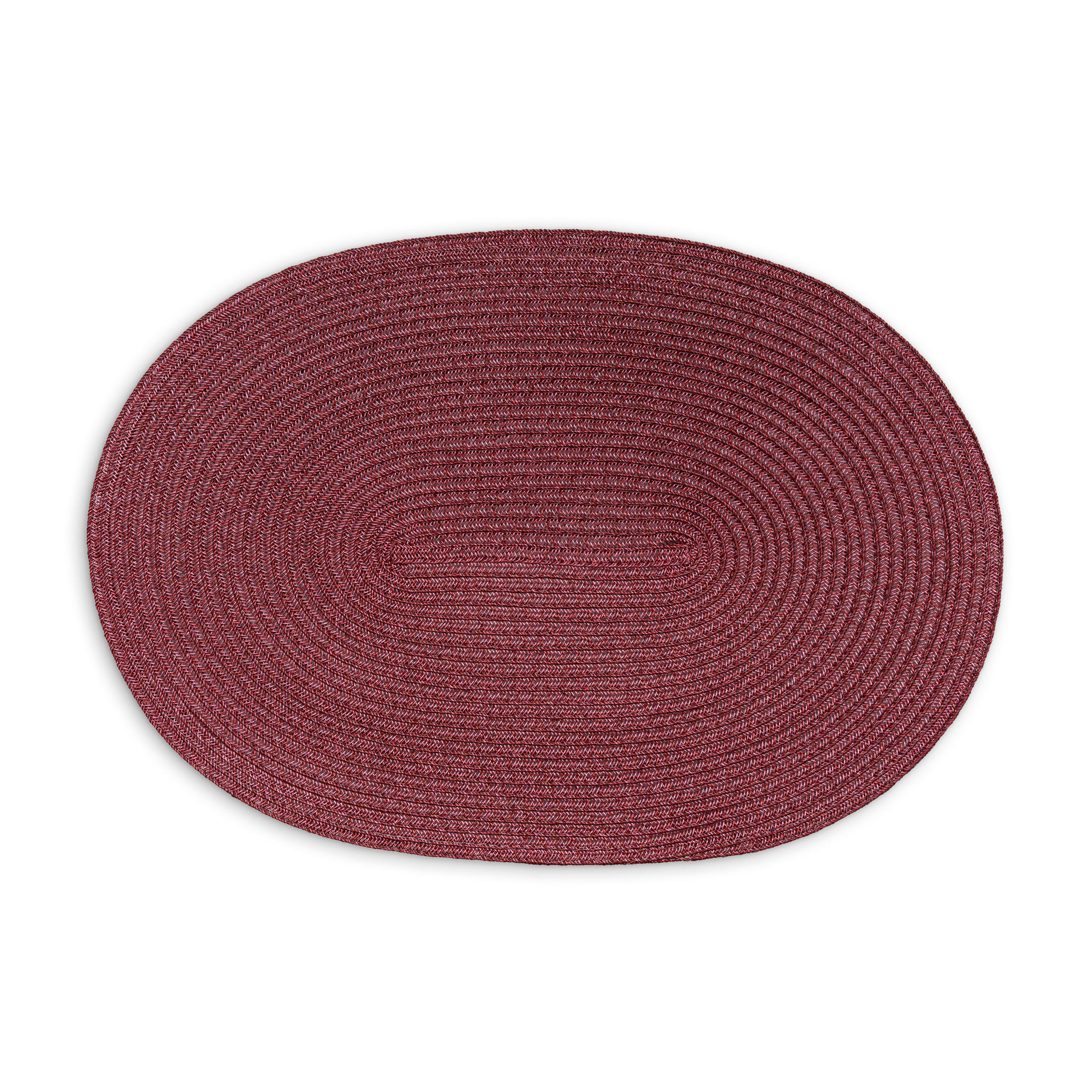 TISCHSET Oval, Kunstfaser, Weinrot, 45 x 31 cm, 6653 - Rot, Kunststoff (45/31/1cm) - Continenta