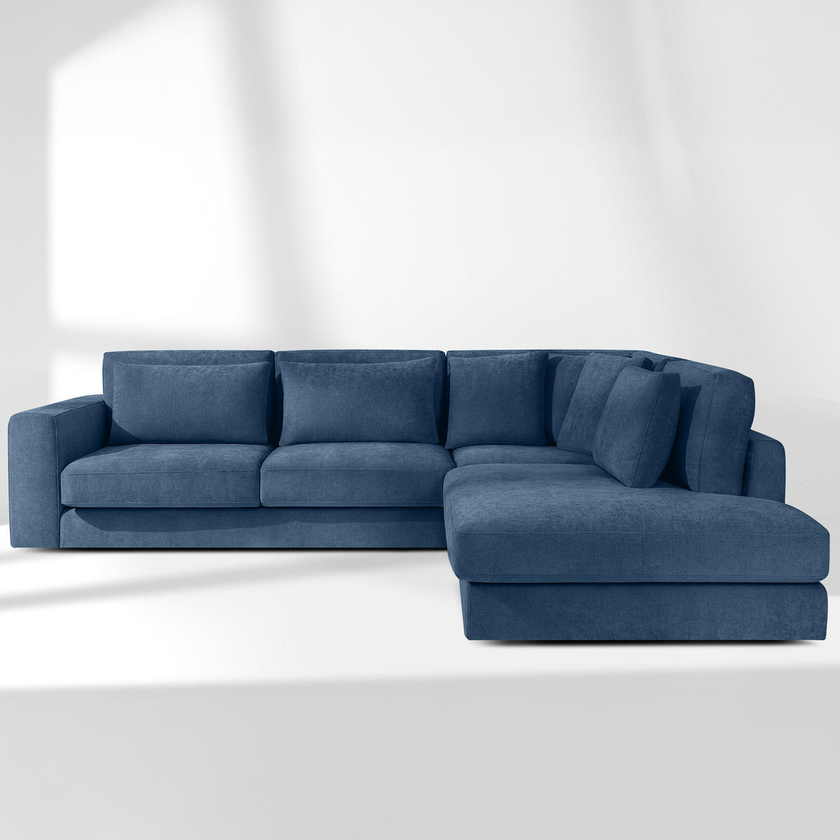 ECKSOFA rechts VERUS - Dunkelblau, Holz/Holzwerkstoff (297/248cm) - KONSIMO®