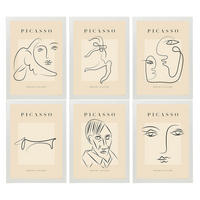 POSTER Set Mit 6 Illustrationen Von Pablo Picasso Starren A3 Weißer Rahmen - Weiß, Papier (29/3cm) - Nacnic