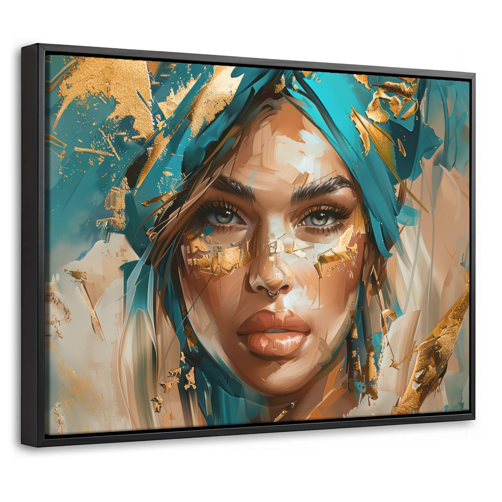 MuchoWow Leinwand Türkis 40x30 cm
