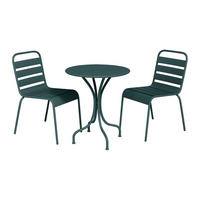 GARTENESSGRUPPE im Set - 2 -Sitzer - Stahl - tannengrün - MIRMANDE - Grün, Metall - Vente-Unique