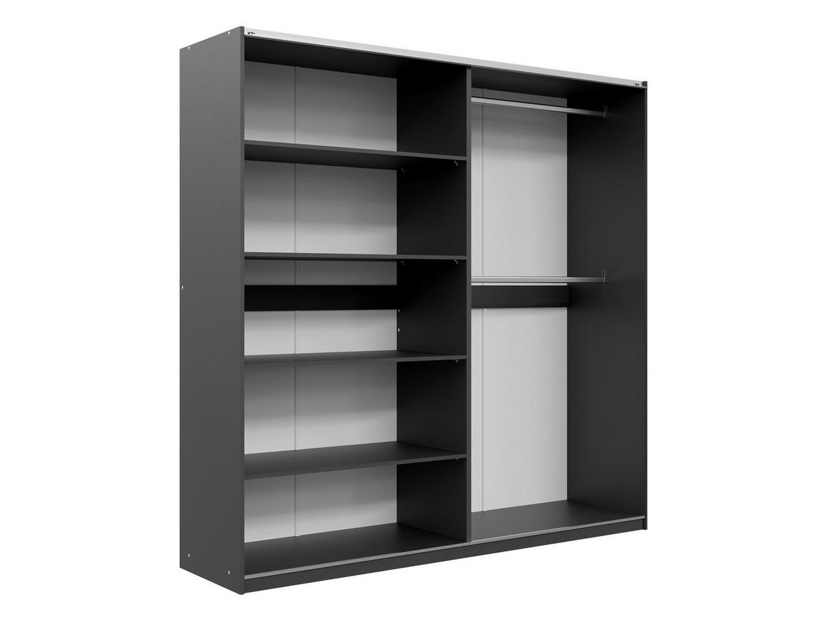 SCHIEBETÜRENSCHRANK Evora 203 - Kaschmir/Schwarz, Holzwerkstoff/Kunststoff (203/215/65cm) - MIRJAN24