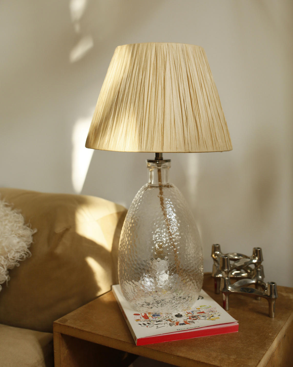 STOLNÍ LAMPA Blanco 30/30/54 cm - přírodní, sklo (30/30/54cm) - Beliani