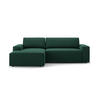 AUSKLAPPBARES-ECKSOFA links mit Container Jodie aus strukturiertem Stoff grün 3 Sitzplätze - Grün, Textil (246/151cm) - Micadoni