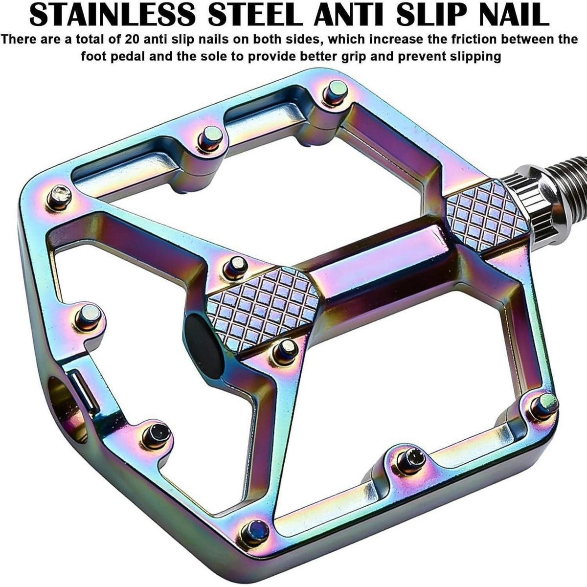 FAHRRADPEDALE Aluminium MTB Bunt rutschfest 9/16 Zoll - Multicolor, Metall (10/1.5/12.5cm)