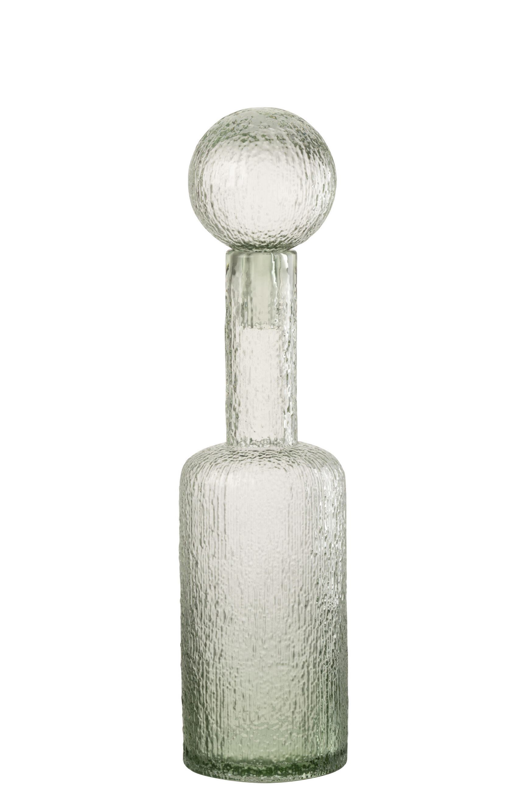 DEKOOBJEKT FLASCHE RELIEF Grün - Grün, Glas (12.5/49.5/12.5cm) - J-Line