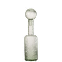 DEKOOBJEKT FLASCHE RELIEF Grün - Grün, Glas (12.5/49.5/12.5cm) - J-Line