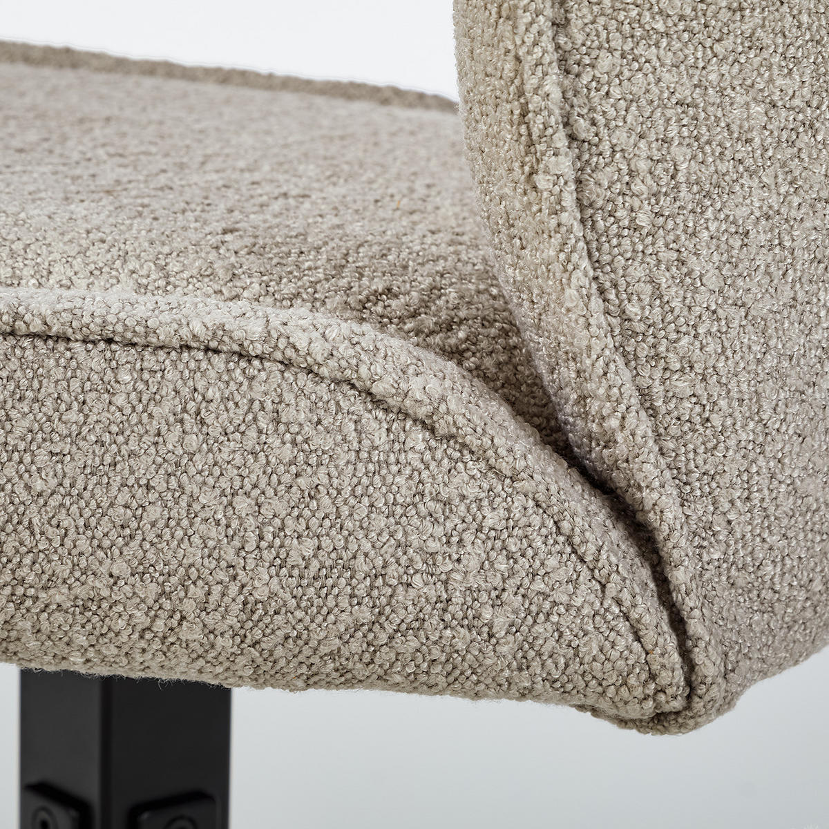 ESSZIMMERSTUHL 2er-Set - Grau - Bouclé - Buche - Eisen - 50 x 89 x 63 cm - Grau, Holz/Textil (50/89/63cm) - home24