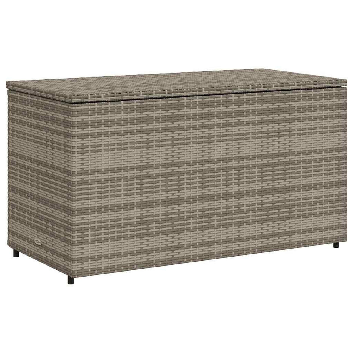 GARTENSCHRANK Grau 110/55/60,5 Cm Poly Rattan - Grau, Kunststoff (55/60.5/110cm) - vidaXL