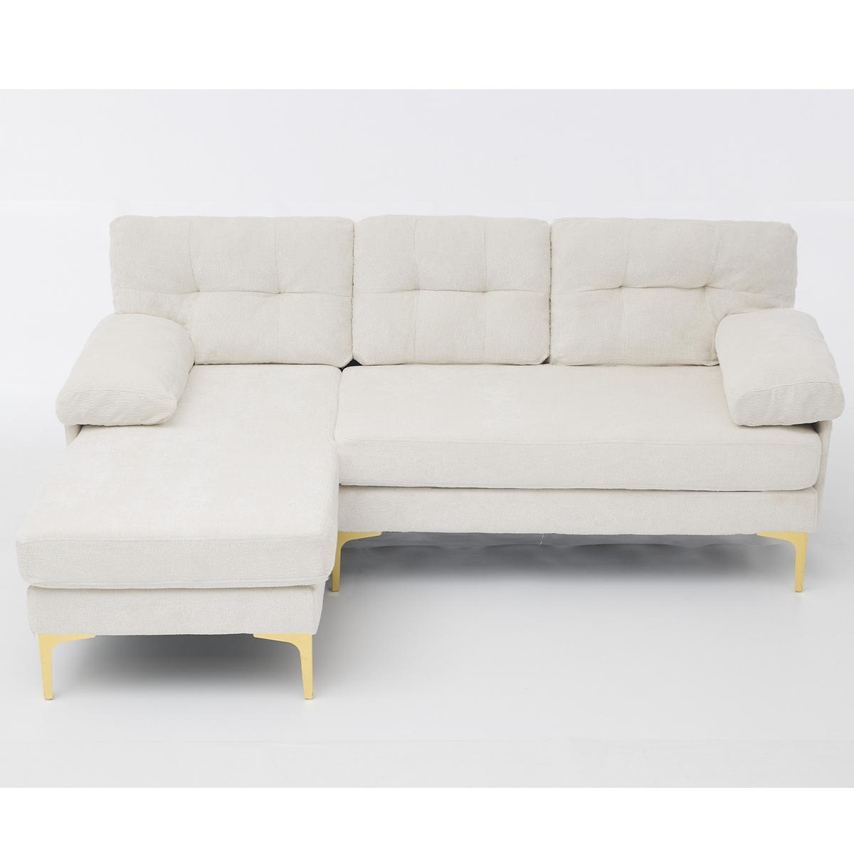 ECKSOFA DE-34003 wechselbare Liegefunktion Beige - Beige, Holz (130/187.5cm) - ComfortXL