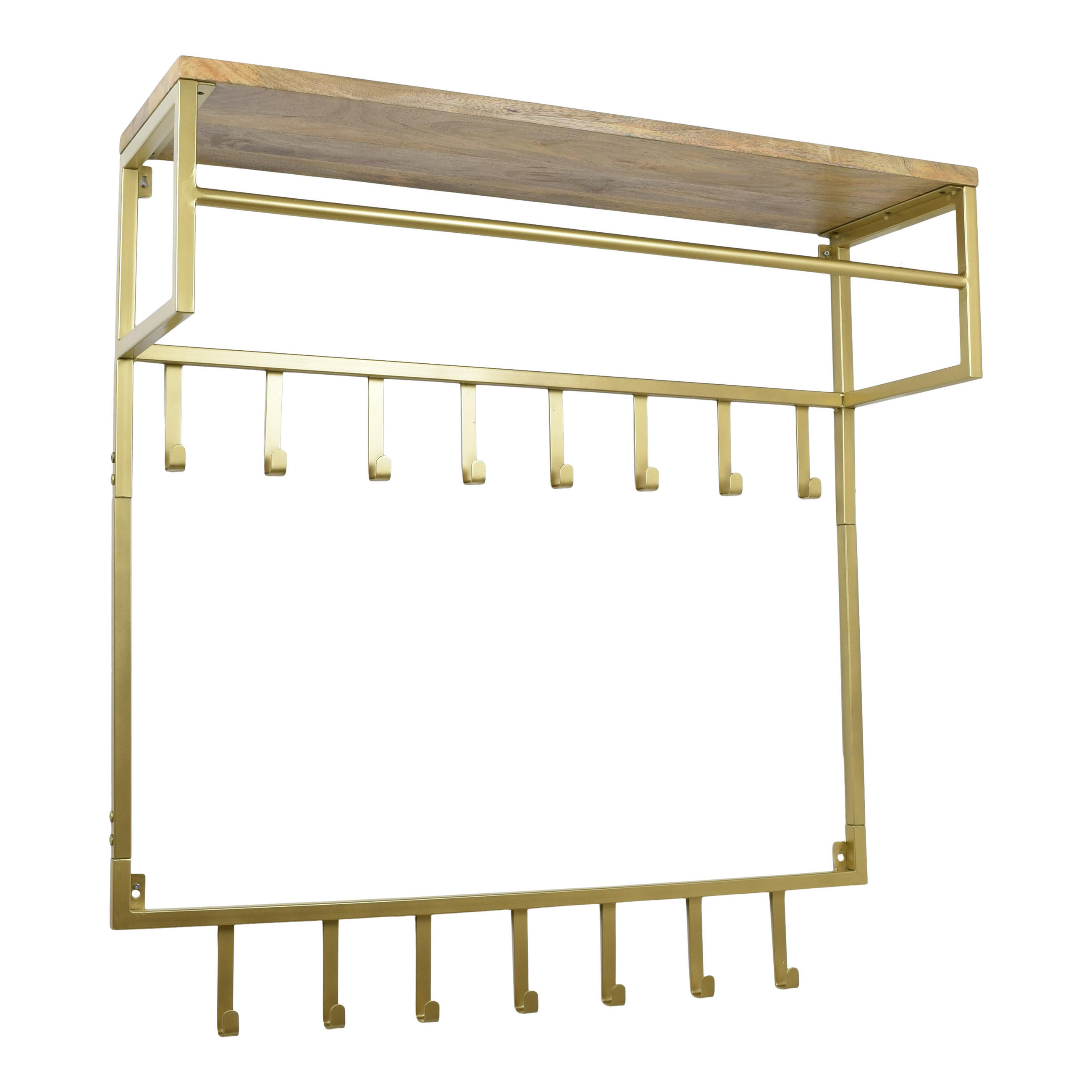KLEIDERABLAGE Petri Gold - Goldfarben, Metall (100/105/30cm) - LOFT42