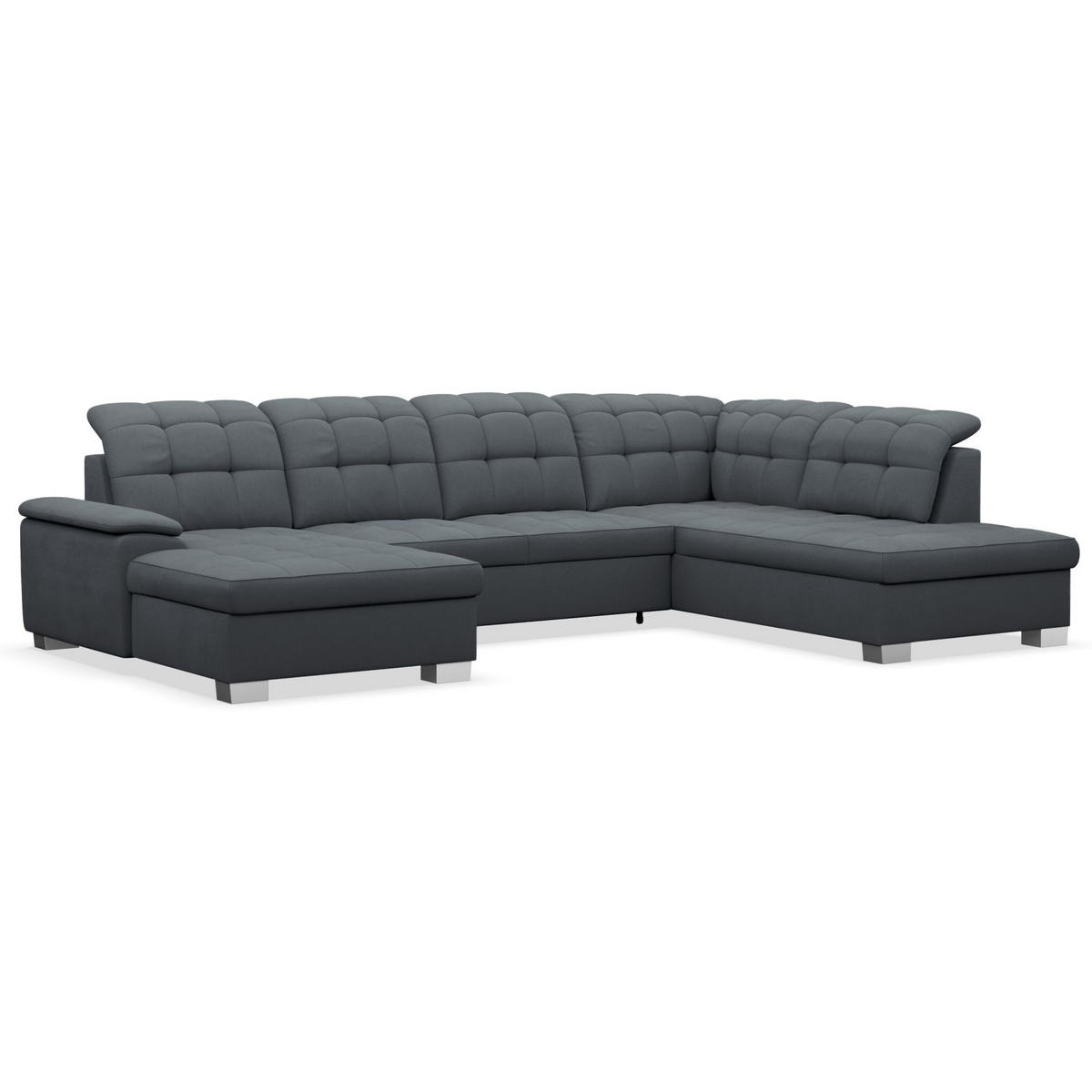 WOHNLANDSCHAFT Jamaal Dunkelgrau linksseitig - Dunkelgrau/Schwarz, Textil (330/106/212cm) - Selsey