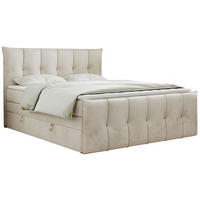 BOXSPRINGBETT PREMIUM 11 KING 180/200 Beige Velvet - H4 - Beige, Holz/Textil (180/200cm) - MKS