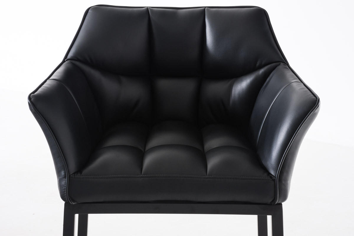 BARHOCKER Gibel Kunstleder Schwarz Schwarz - Schwarz, Leder (64/110/48cm) - DELUKE