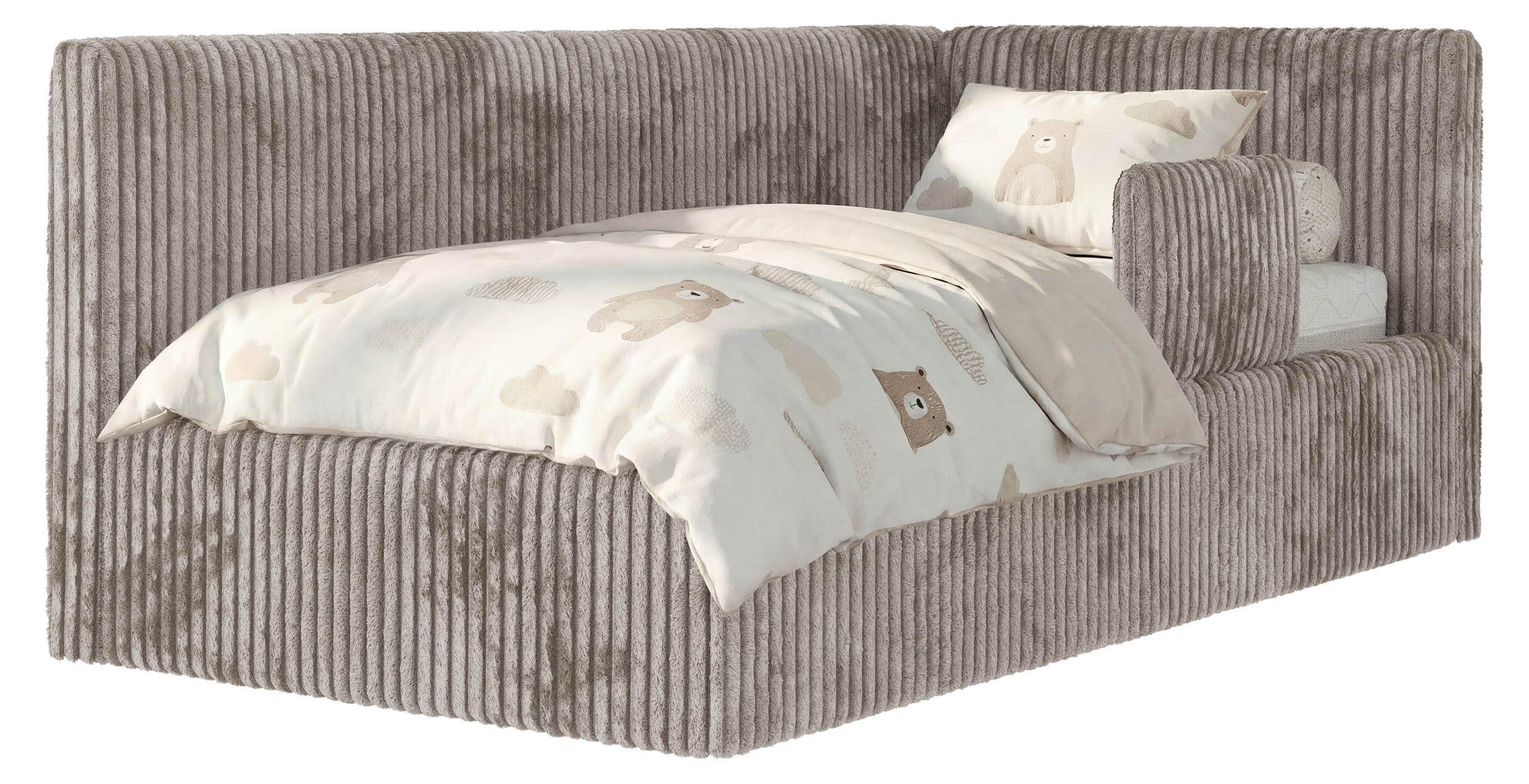 MKS Polsterbett Hellbraun 200x90 cm