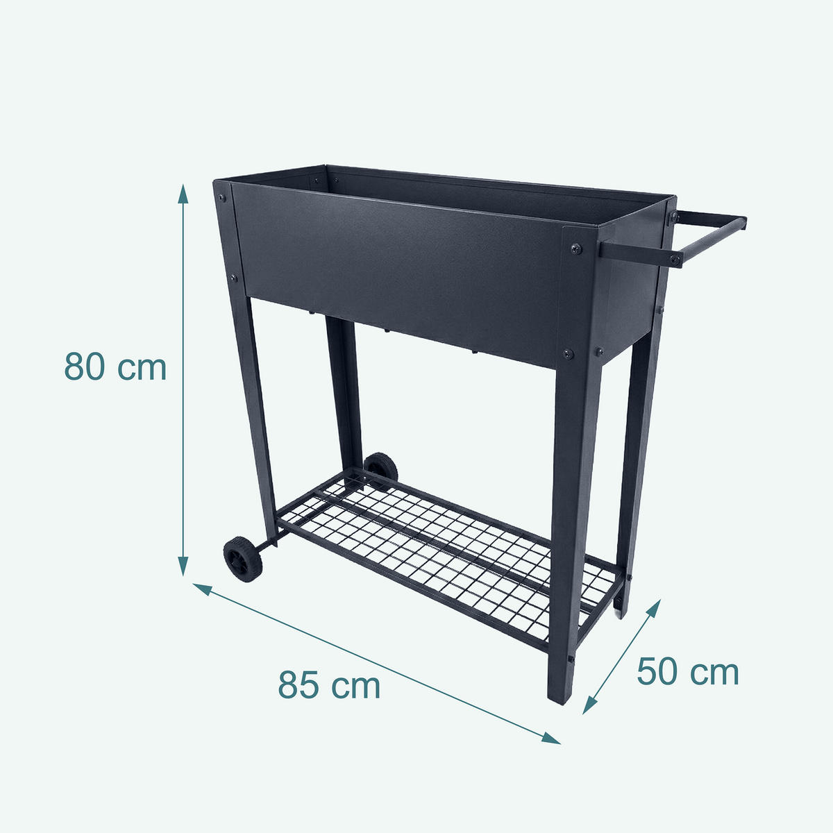 GREDICA - antracit, metal/plastika (85/80/50cm) - Relaxdays