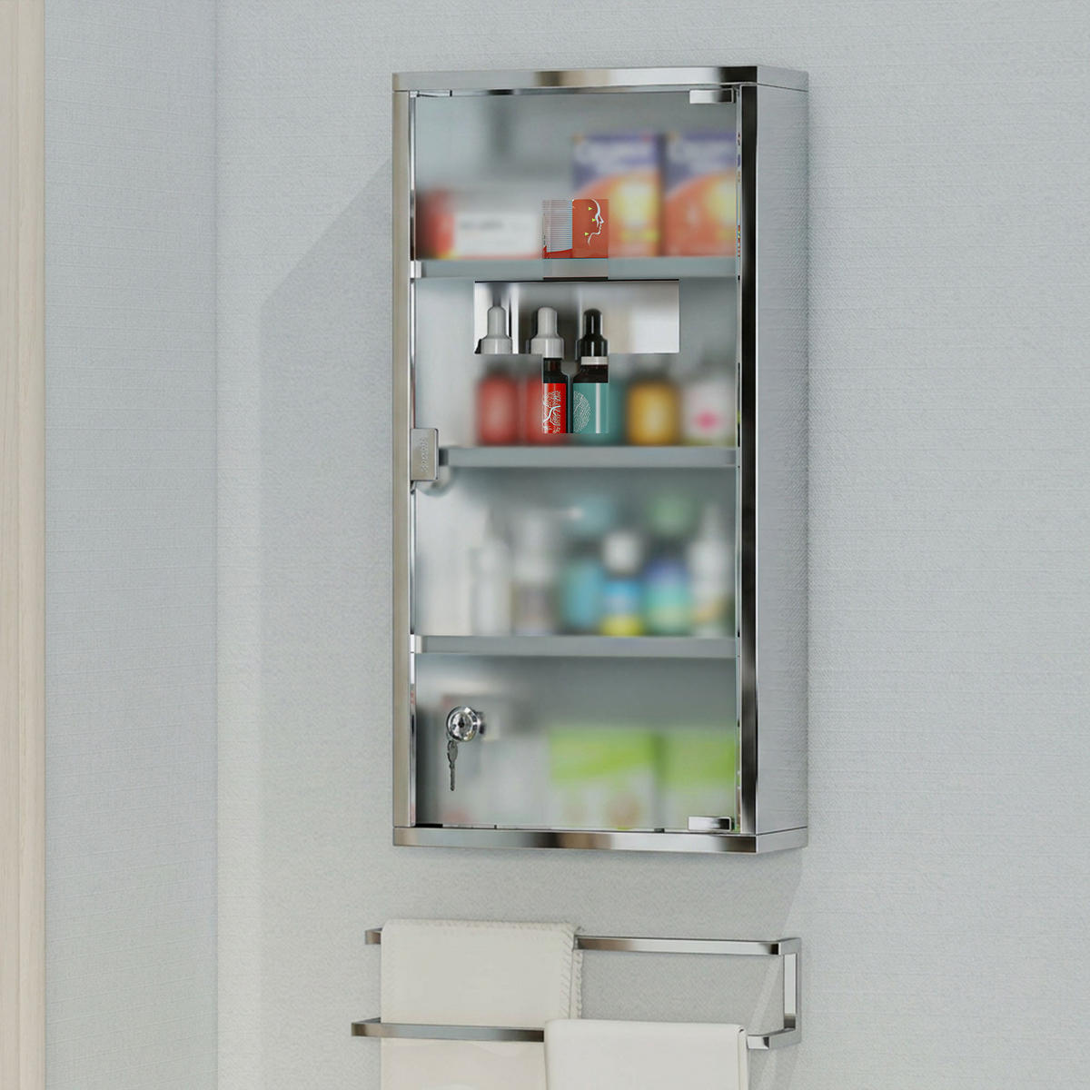 MEDIZINSCHRANK Transparent 1 Stück - Beige, Kunststoff (30/60/12cm) - GiPP
