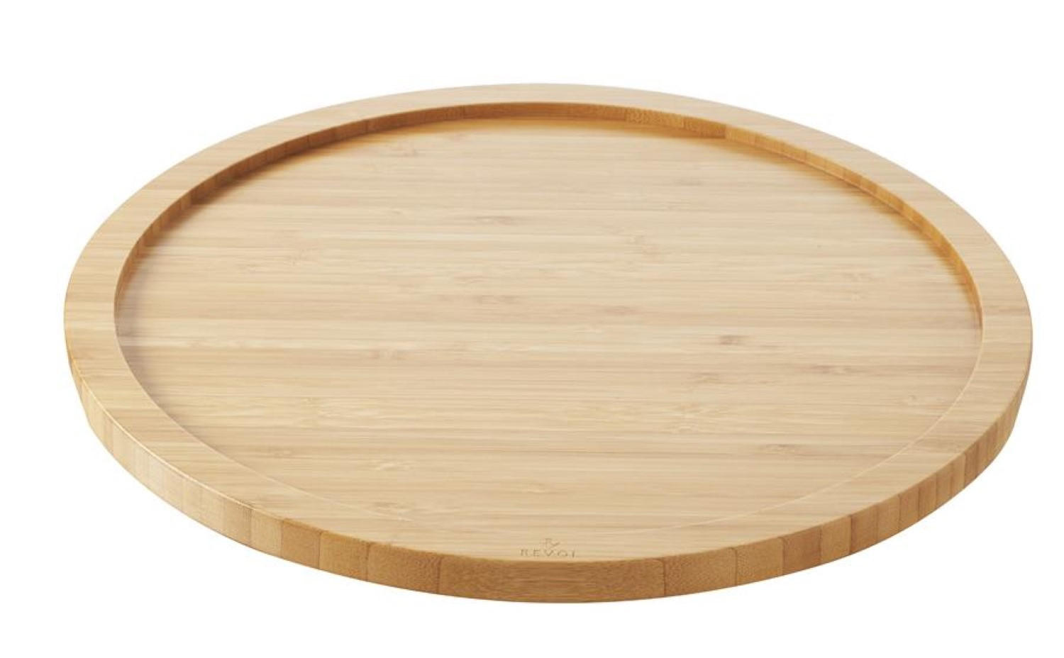 BAMBUS HOLZTABLETT rund 34 cm FÜR TELLER/ STEAKTELLER 30 cm - Braun, Keramik (34cm) - Revol Porcelaine France