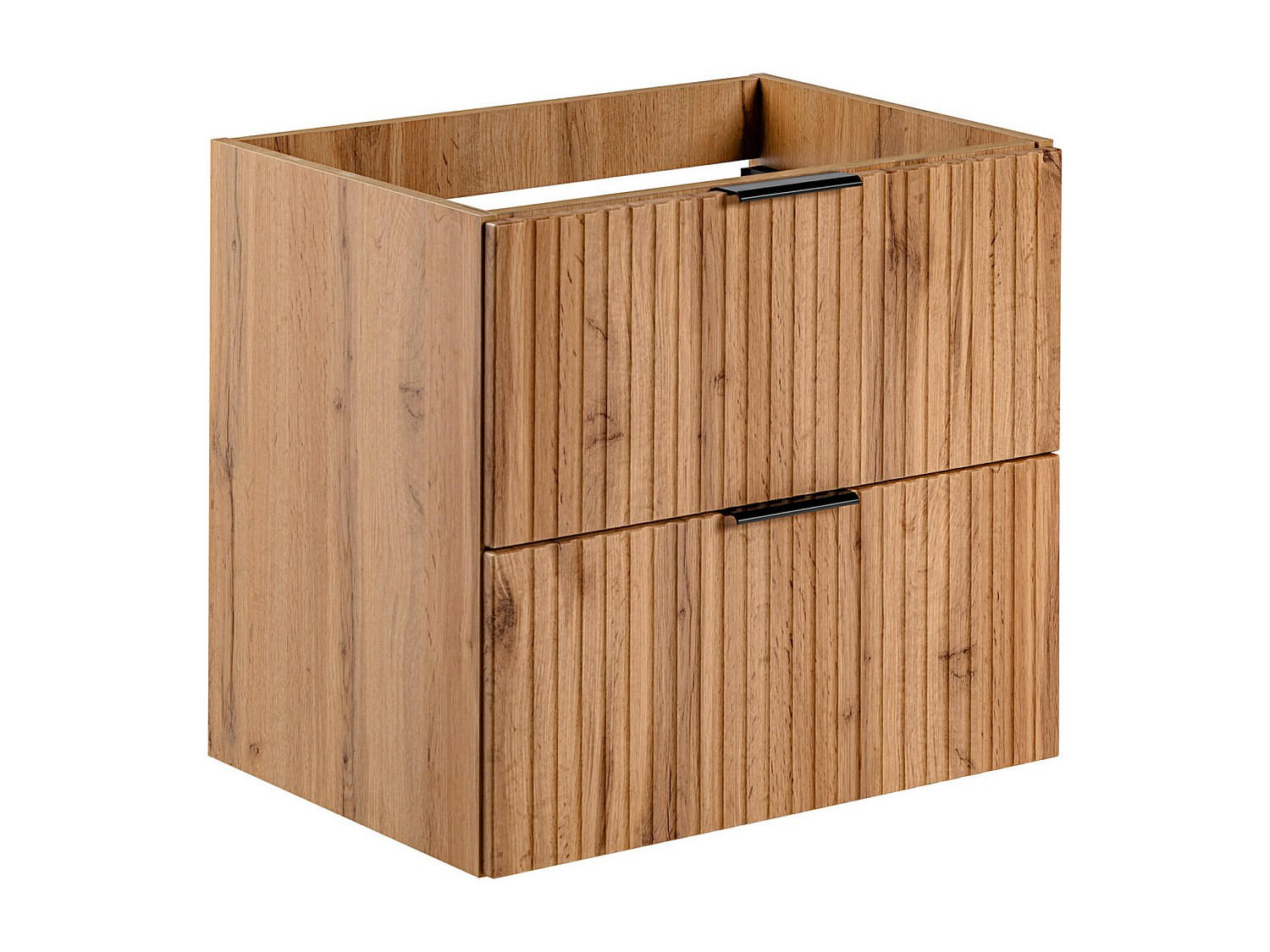 WASCHBECKENUNTERSCHRANK hängend - Streifenoptik - Holzfarben hell - 60 cm - ZEVARA - Naturfarben, Holz (60/57/46cm) - Vente-Unique