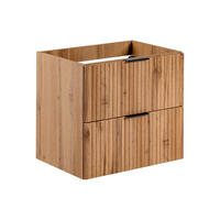 WASCHBECKENUNTERSCHRANK hängend - Streifenoptik - Holzfarben hell - 60 cm - ZEVARA - Naturfarben, Holz (60/57/46cm) - Vente-Unique