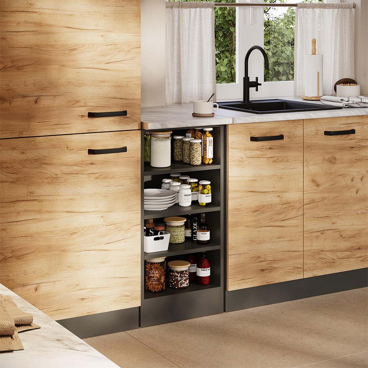 AUFBEWAHRUNGSREGAL Rula, Anthrazit, 40 x 81.6 cm - Anthrazit, Holzwerkstoff (40/350/35cm) - Vicco