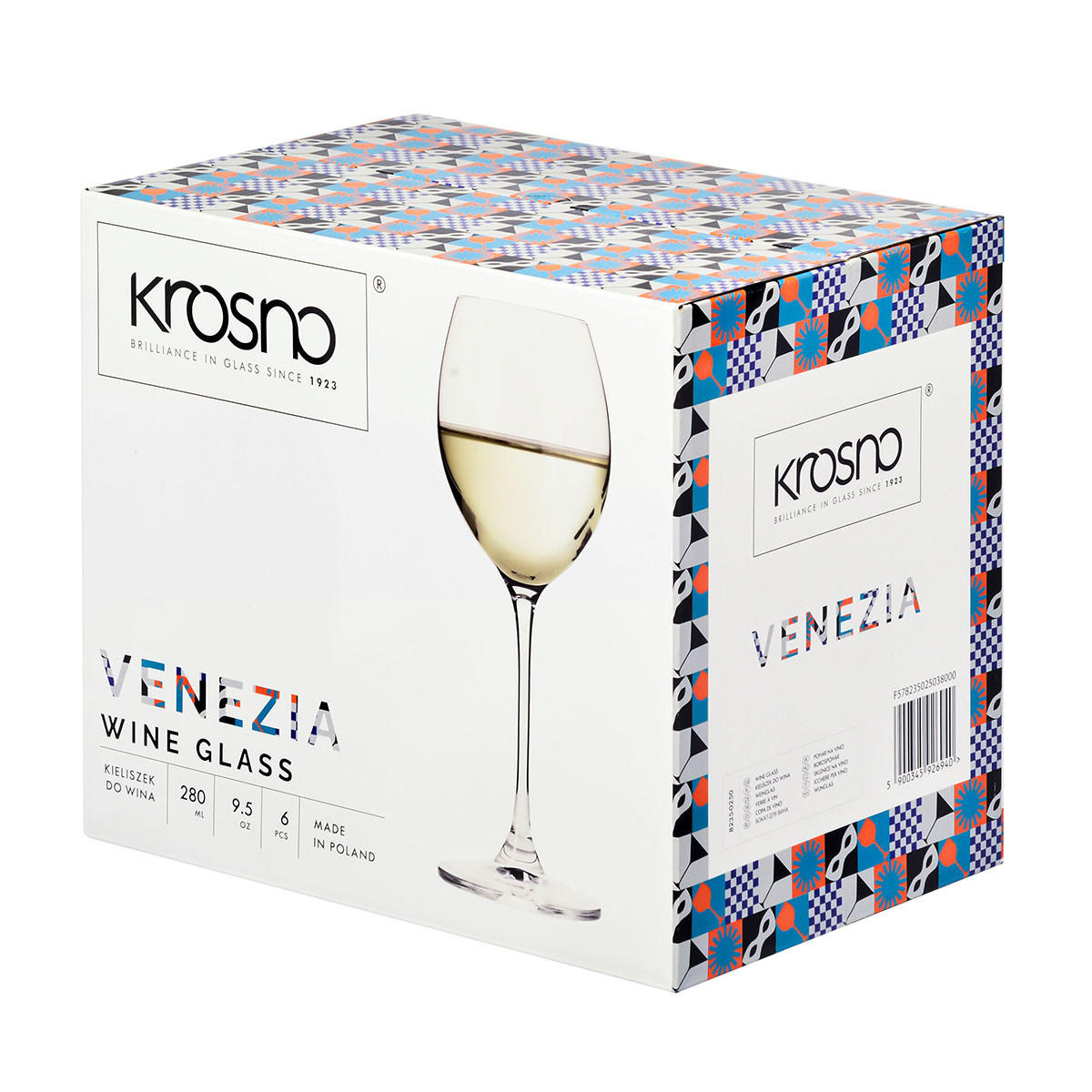 WEINGLÄSERWARE Venezia, 6er-Set, 280 ml - Orange, Glas (0.25L) - Krosno Glass