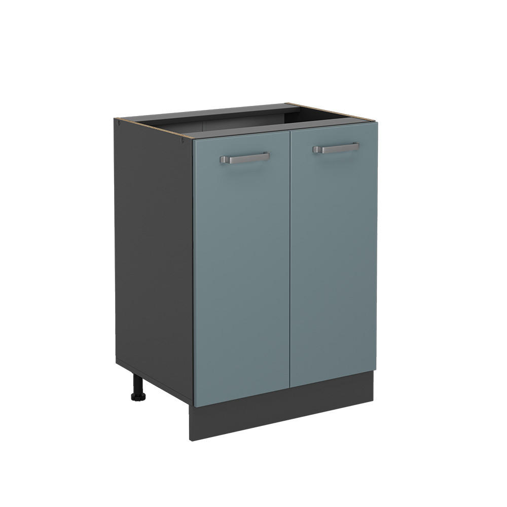 KÜCHENUNTERSCHRANK KÜCHENSCHRANK R-Line Blau-Grau 60 cm ohne AP - Anthrazit/Blaugrau, Holzwerkstoff (60/81.6/46cm) - Vicco