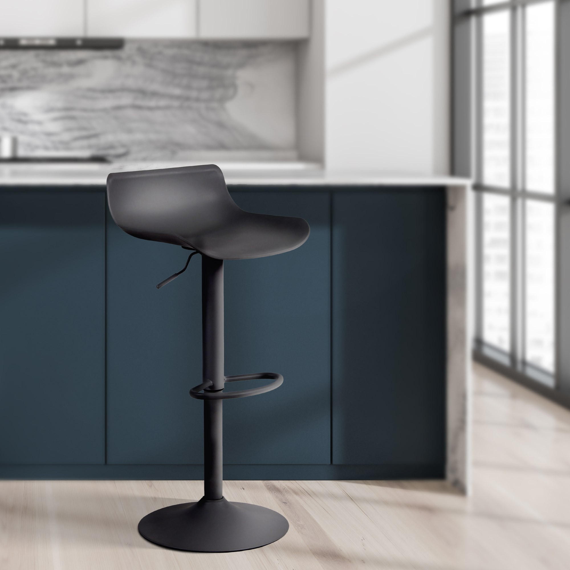 BARHOCKER Kunststoff schwarz - Schwarz, Kunststoff/Metall (43/69/44cm) - CLP