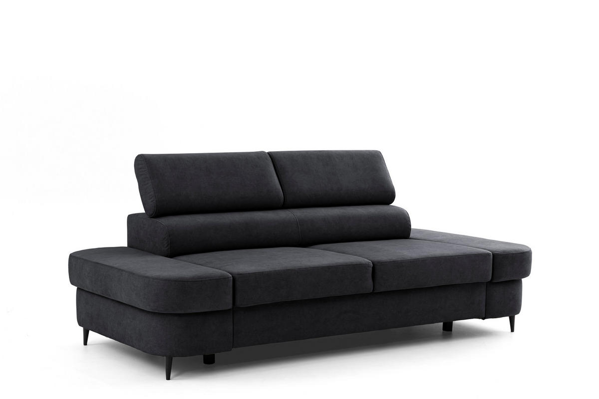 2-SITZER-SOFA PRIAM 206 cm Velours Schwarz - Schwarz, Holz/Textil (206/95/102cm) - Muffo