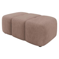 POLSTERHOCKER Furyn Boucle - Hellbraun/Schwarz, Holzwerkstoff/Kunststoff (93/38/62cm) - MIRJAN24