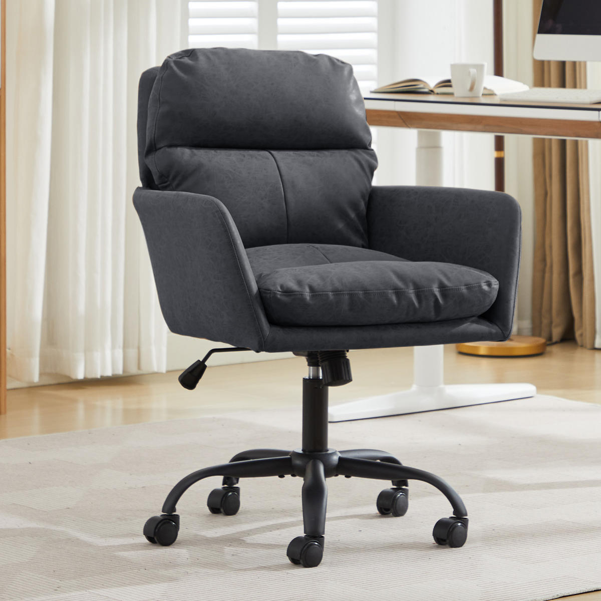 BÜROSTUHL Schwarz 71,58/60,50/102,00 cm - Schwarz, Metall (71.58/102/60.5cm) - PANGIVO