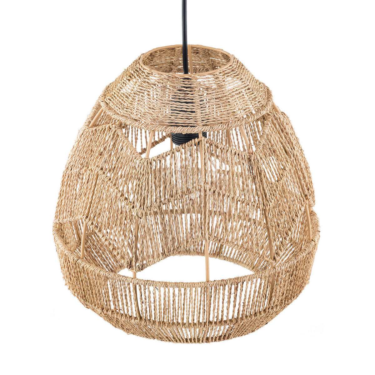 PENDELLEUCHTE - Baumwollstoff, 1-flammig - Braun, Textil (36/36/136cm) - home24