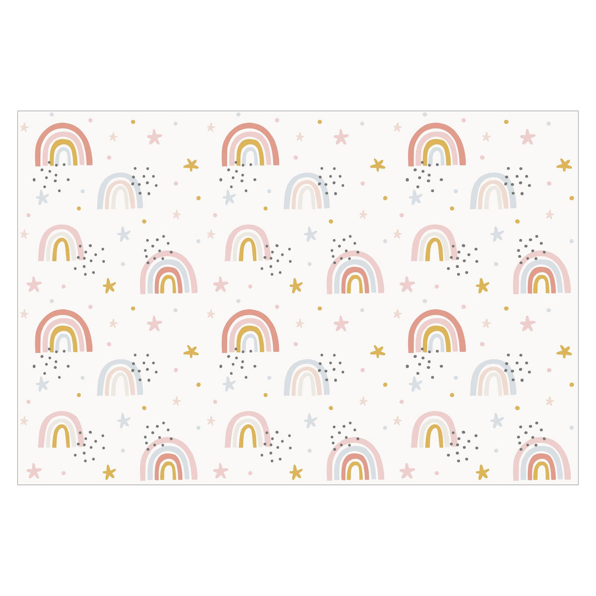 FOTOTAPETE Regenbogenwelt mit Sternen und Pünktchen 432/290 cm - Multicolor, Papier (432/290cm) - Bilderwelten