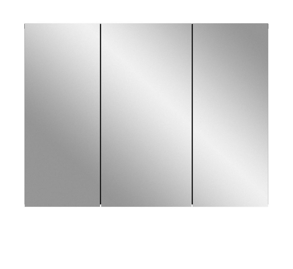 SPIEGELSCHRANK grau 80 cm, Badschrank 3-türig mit Soft-Close - Grau, Glas/Holzwerkstoff (80/60/15cm) - Inn.Furn