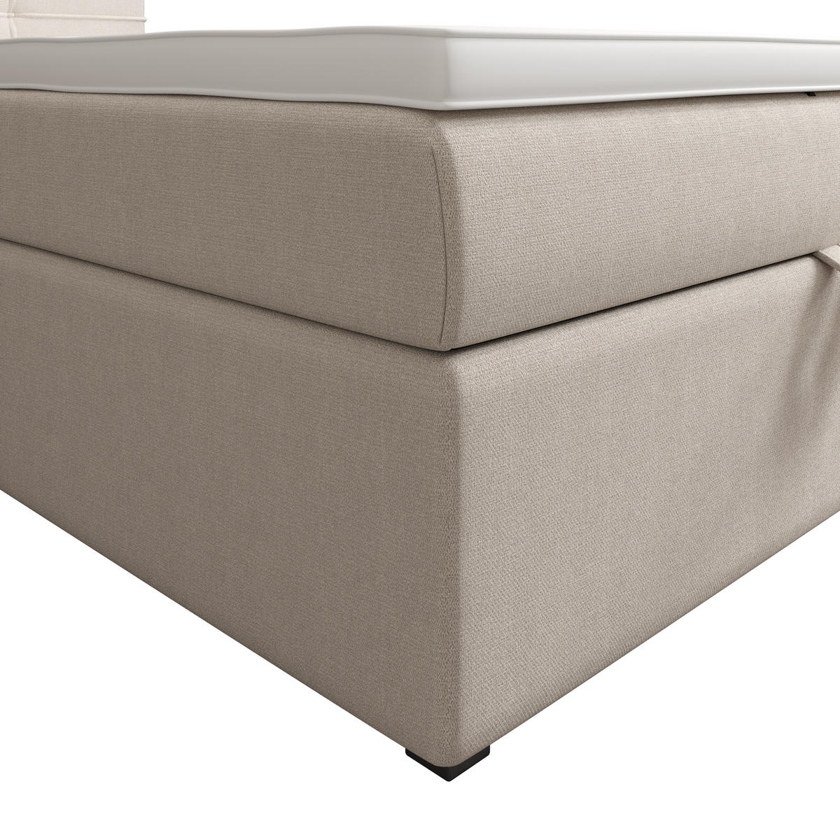 BOXBETT FADO 1 90x200, mit Matratze H3 und Topper, Cosmic 10 - Beige, Holz/Kunststoff (90/200cm) - Bedante