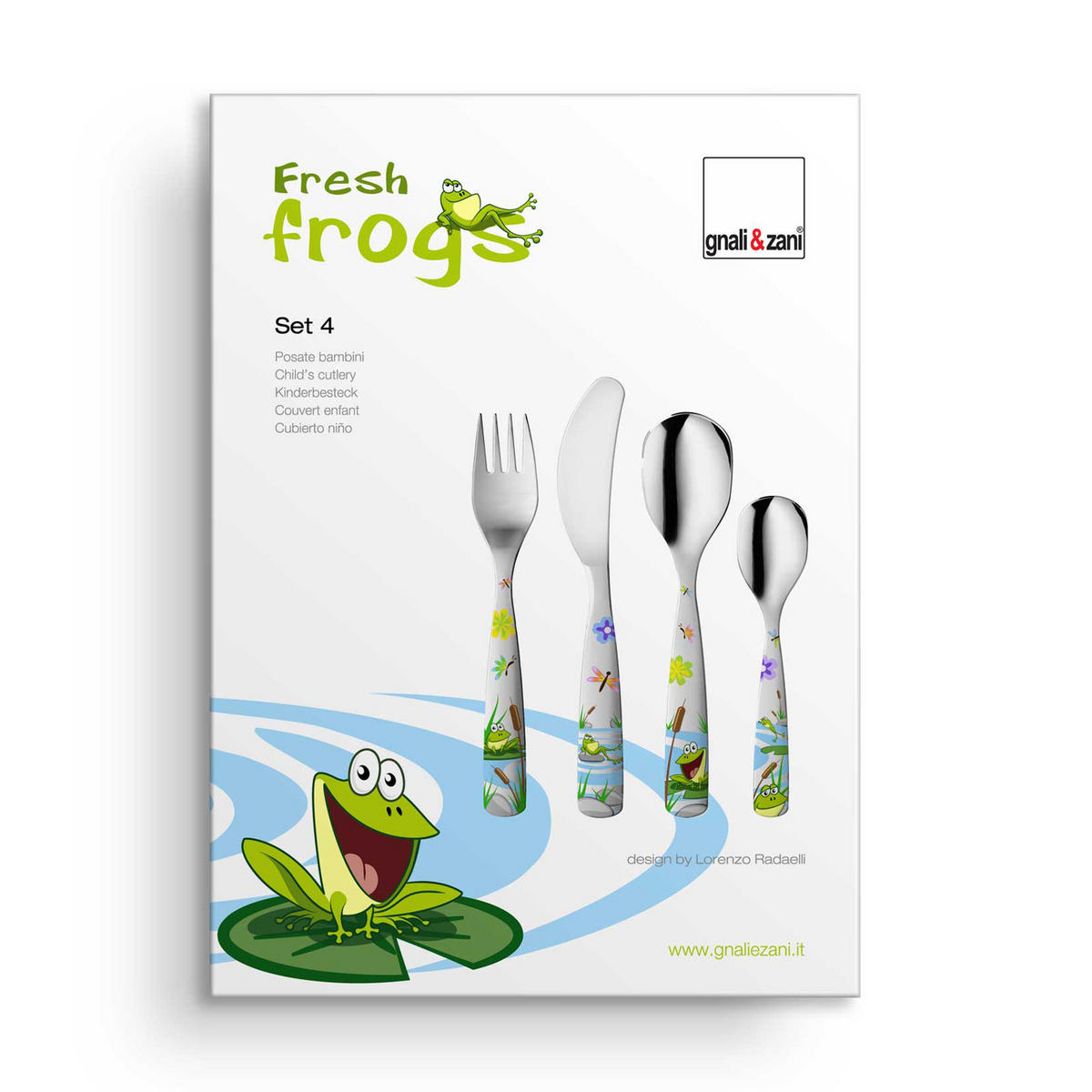 KINDERBESTECK JUNGE FRÖSCHE - Set, 4-teilig - Multicolor, Metall - gnali & zani