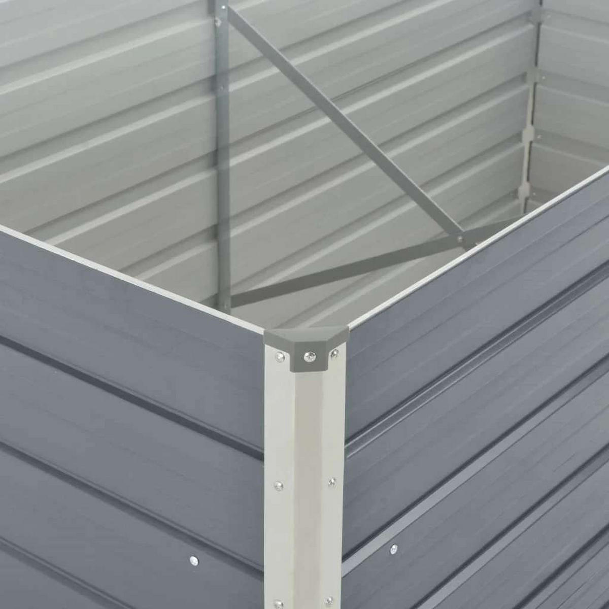 HOCHBEET 160/80/77 Cm Verzinkter Stahl Grau - Grau, Metall (80/77/160cm) - vidaXL