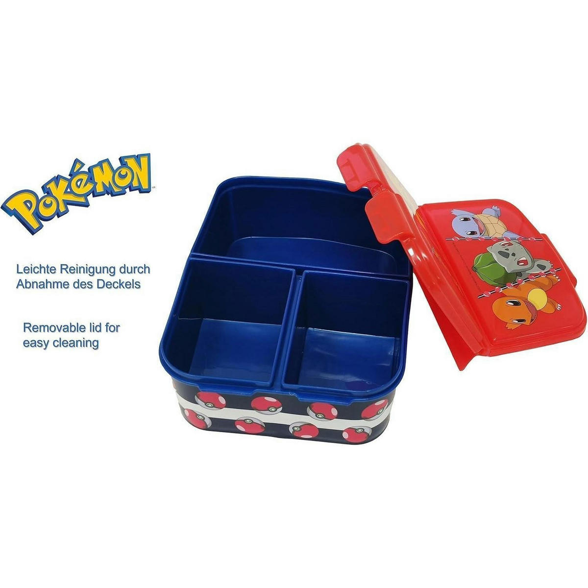 BROTDOSE mit Unterteilung Pokémon 18 cm - Multicolor, Kunststoff (14/7/18cm)