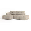 ECKSOFA FLUMA L-S Beige Geflochtener Stoff mit Schlaffunktion - Beige, Holz (274/165cm) - MASSENO